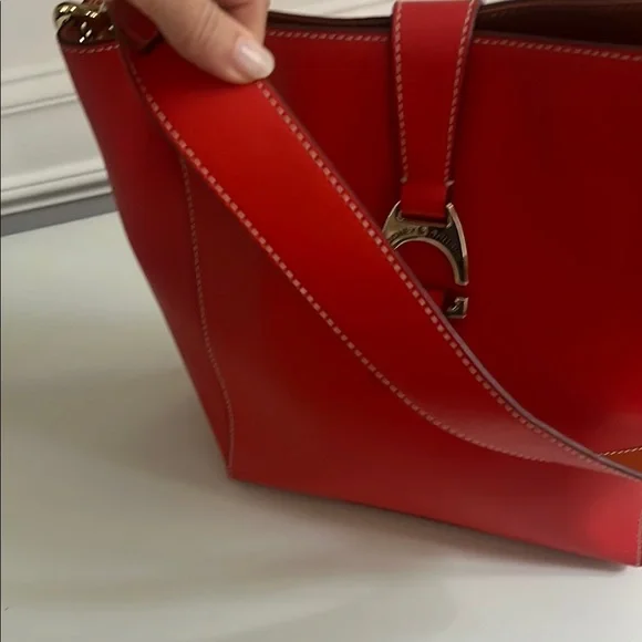 Dooney & Bourke Orange Leather Shoulder Bag - Picture 8 of 13